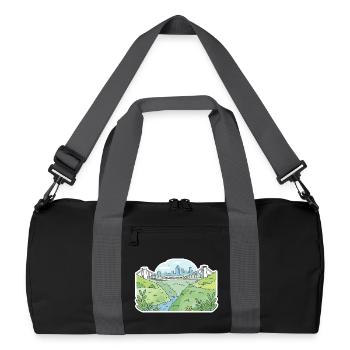 Bristol Clifton Hängebrücke Skyline-Kunst - Recycelte Duffel Bag - Schwarz/Graphitgrau - Vorne