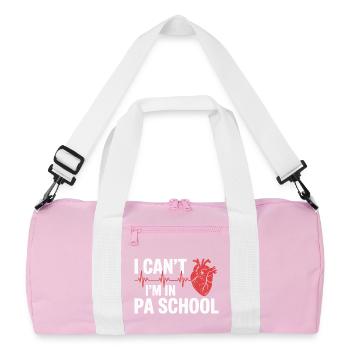 PA School Heartbeat Motto - Recycelte Duffel Bag - Rosa/Weiß - Vorne