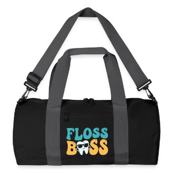 Zahnseide-Zahnarztassistent Zahnarzt - Recycelte Duffel Bag - Schwarz/Graphitgrau - Vorne