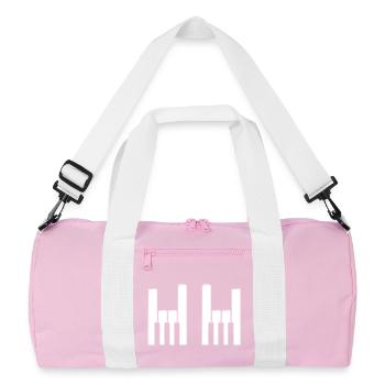 Klaviertasten Fingerhörner - Recycelte Duffel Bag - Rosa/Weiß - Vorne
