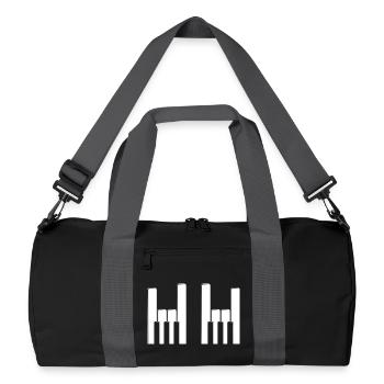 Klaviertasten Fingerhörner - Recycelte Duffel Bag - Schwarz/Graphitgrau - Vorne