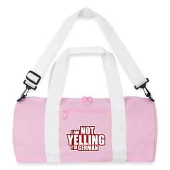 I Am Not Yelling I'm German Lustig Deutsch Spruch - Recycelte Duffel Bag - Rosa/Weiß - Vorne