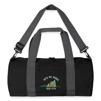 Bär Stil Im Wald Illustration - Recycelte Duffel Bag - Schwarz/Graphitgrau - Vorne