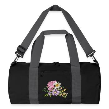 Blumenstrauß  - Recycelte Duffel Bag - Schwarz/Graphitgrau - Vorne