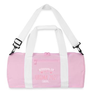 Schwangerschaft Verkünden Uroma 2027 - Recycelte Duffel Bag - Rosa/Weiß - Vorne