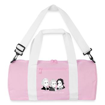 Bach - Mozart - Beethoven: I Love Classical Music - Recycelte Duffel Bag - Rosa/Weiß - Vorne