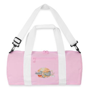 Ratfoodz 'I can haz Ratzburger (Backprint) @ Ratz - Recycled Duffel Bag - pink/white - Front