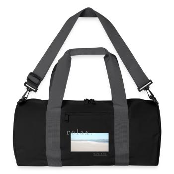 Relax – Sea Sand Salt - Recycelte Duffel Bag - Schwarz/Graphitgrau - Vorne