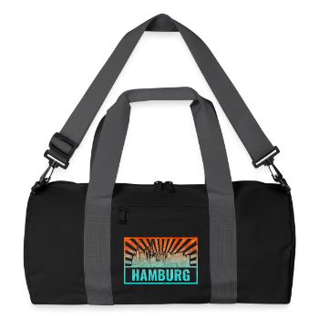 Hamburg Skyline Gradient - Recycelte Duffel Bag - Schwarz/Graphitgrau - Vorne