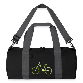 Fahrrad grün Radfahrer Fahrrad fahren - Recycelte Duffel Bag - Schwarz/Graphitgrau - Vorne