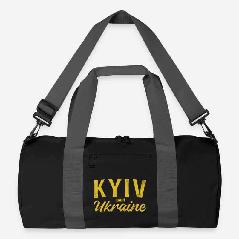 Kyiv Ukraine Gold Script Logo Recycelte Duffel Bag