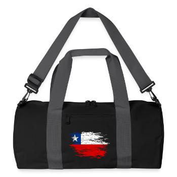 Drapeau chilien utilisé - Sac de sport recyclé - noir/gris graphite - Devant