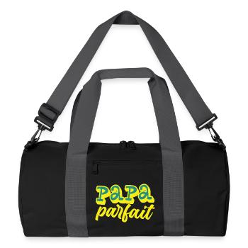 Papa Fête Des Pères Humour Vintage Geek Printemps - Sac de sport recyclé - noir/gris graphite - Devant