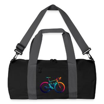 Illustration de cyclisme arc-en-ciel vibrant - Sac de sport recyclé - noir/gris graphite - Devant