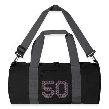 50. 50 ANS. 50e ANNIVERSAIRE. ANNIVERSAIRE 50 ANS. - Sac de sport recyclé - noir/gris graphite - Devant