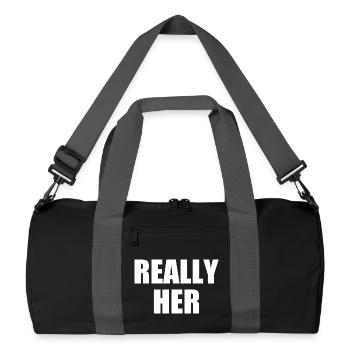 really her - Recycelte Duffel Bag - Schwarz/Graphitgrau - Vorne