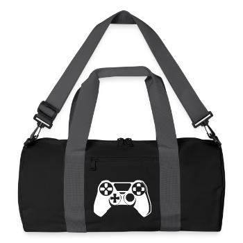 Graphismes de la manette de jeu - Sac de sport recyclé - noir/gris graphite - Devant
