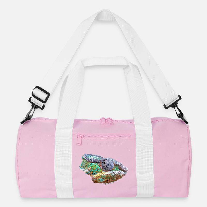 Colorful Chameleon Illustration Recycled Duffel Bag