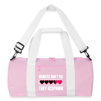 Gamer Herz Botschaft - Recycelte Duffel Bag - Rosa/Weiß - Vorne