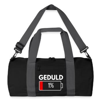 Patience 1% Funny Sayings Sarcasm Irony - Recycled Duffel Bag - black/graphite grey - Front