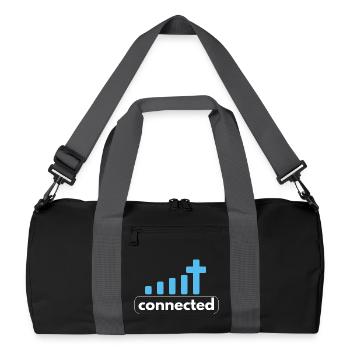 Connected - Cross - Connection to God - Christian - Recycled Duffel Bag - black/graphite grey - Front