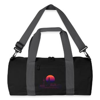 Sunset Skyline Neon Asia Seoul - Recycled Duffel Bag - black/graphite grey - Front
