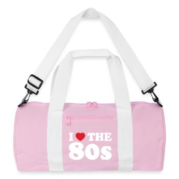 I Love The 80s Retro - Recycled Duffel Bag - pink/white - Front