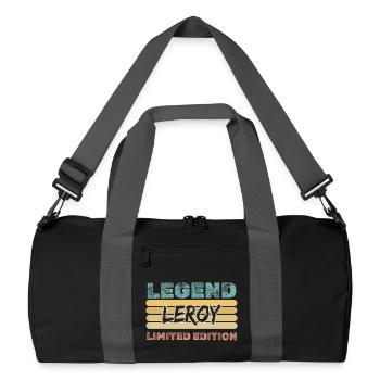 First name Leroy - Recycled Duffel Bag - black/graphite grey - Front