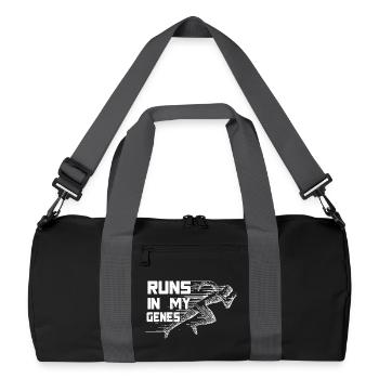 Course de marathon dans mon cadeau de course génétique - Sac de sport recyclé - noir/gris graphite - Devant