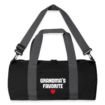 Grandma’s Favorite Cute Heart Typography - Recycled Duffel Bag - black/graphite grey - Front