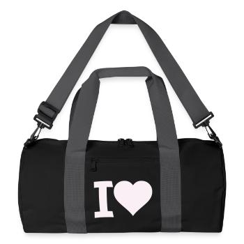 I Love Heart Motif - Recycled Duffel Bag - black/graphite grey - Front