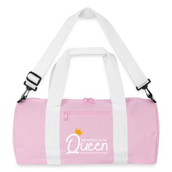 Ma mère est la reine Citation sarcastique drôle - Sac de sport recyclé - rose/blanc - Devant