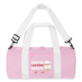 Laboratory Biology Chemistry Microscope Laboratory - Recycled Duffel Bag - pink/white - Front