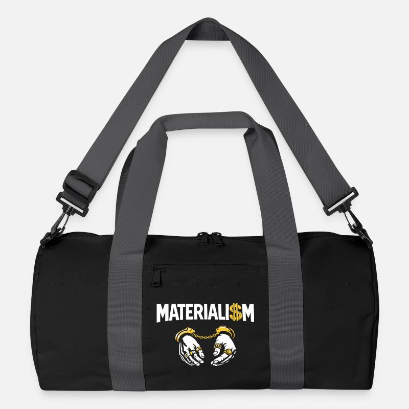 Materialismi: Sidotut kädet Järjestelmän kritiikki - Kierrätetty urheilukassi - musta/grafiitinharmaa