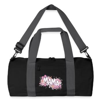 MAMA Fleurs Pastels et Nœuds Roses | Style Chic - Sac de sport recyclé - noir/gris graphite - Devant