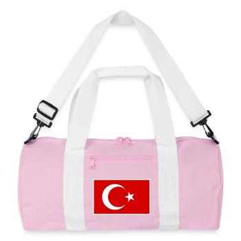 Türkische Flagge Stilvolles Symboldesign - Recycelte Duffel Bag - Rosa/Weiß - Vorne