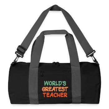 Colourful Handwritten Teacher Tribute - Recycled Duffel Bag - black/graphite grey - Front
