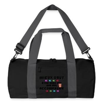 Panda Arc-en Ciel et Flèches - Sac de sport recyclé - noir/gris graphite - Devant