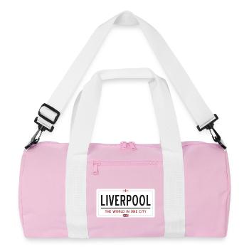 Liverpool city name - Recycled Duffel Bag - pink/white - Front