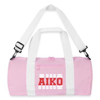 Aiko t-shirt t-shirt gift idea stacked text - Recycled Duffel Bag - pink/white - Front