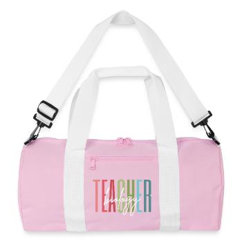 Biologie Lehrerin Schule Geschenk - Recycelte Duffel Bag - Rosa/Weiß - Vorne