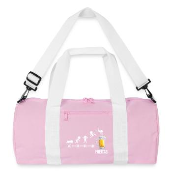 Freitag Wochenende Bierliebhaber Biertrinker - Recycelte Duffel Bag - Rosa/Weiß - Vorne