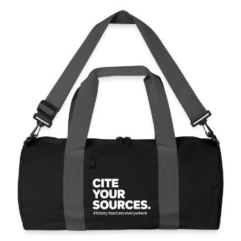 History Teacher Cite Your Sources - Recycled Duffel Bag - black/graphite grey - Front