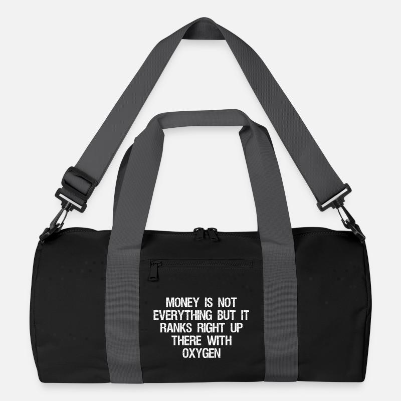 money is not everything but it ranks right up - Recycelte Duffel Bag - Schwarz/Graphitgrau