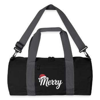 Scénario de joyeux Noël avec chapeau de Père Noël - Sac de sport recyclé - noir/gris graphite - Devant