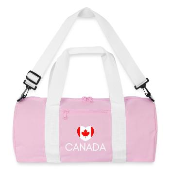 Cœur avec le drapeau canadien, j’aime le Canada - Sac de sport recyclé - rose/blanc - Devant