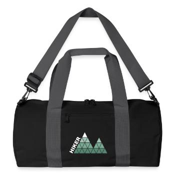 "Hiker" - Geometric Mountain Design - Recycled Duffel Bag - black/graphite grey - Front