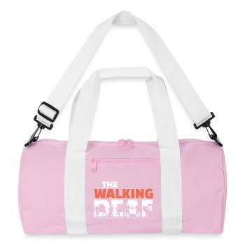 The Walking Deaf Funny Hearing Impairment Art - Recycelte Duffel Bag - Rosa/Weiß - Vorne