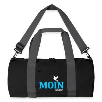 Moin Föhr - Maritimes Nordsee Insel Design - Recycelte Duffel Bag - Schwarz/Graphitgrau - Vorne