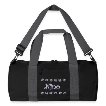 Nino Lavendel und Spitze - Recycelte Duffel Bag - Schwarz/Graphitgrau - Vorne